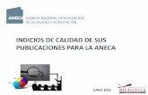 Indicios de calidad de sus publicaciones para la Aneca (2016) / Biblioteca de Centros de la Salud, Universidad de Sevilla