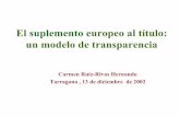 El suplemento europeo al título: un modelo de transparencia