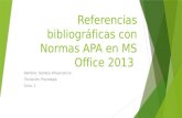 Referencias bibliográficas con normas APA en MS Office 2013