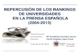 Repercusion de los rankings de universidades en la prensa española (2004-2013)