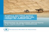 Política del PMA sobre reducción y gestión del riesgo de catástrofes ...