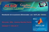 Resolución de ecuaciones diferenciales  con  MATLAB  R2015a