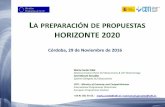 "La preparación de propuestas en Horizonte 2020", por Marta Conde y José Manuel González - CDTI.