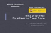 Tema Ecuaciones - Ecuaciones de Primer Grado