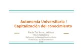 Autonomía universitaria  capitalización del conocimiento