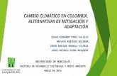 Cambio climático en colombia, alternativas de mitigación y adaptación