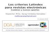 Los criterios Latindex para revistas electrónicas: cambios y nuevos aportes