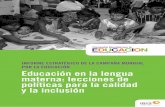 Educación en la lengua materna: lecciones de políticas para la ...