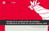 Estado de la publicacion de revistas académicas en línea en acceso abierto, RRP, UPR