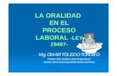 La oralidad en el proceso laboral. Ley 29497. Perú