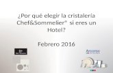 ¿Por qué elegir cristalería Chef & Sommelier?