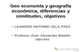 Geo ecomonia Y geografía económica diferencias y similitudes