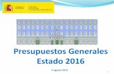 Presentación Presupuestos Generales del Estado 2016 , 4 de agosto