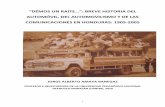Breve Historia de los automóviles y del automovilismo en Honduras