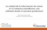 La calidad de la información de costos en la empresa colombiana