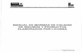 MANUAL DE NORMAS DE CALIDAD DE INSUMaS y PRODUCTOS ...
