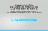 EVALUACIÓN DE MEDIO TÉRMINO del PEI 2012-2016