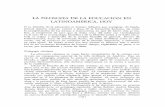 LA FILOSOFíA DE LA EDUCACIÓN EN LATINOAMÉRICA, HOY