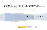 Competitividad, innovación y empresas de alto crecimiento en España
