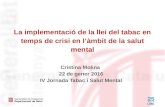 La implementació de la llei del tabac en temps de crisi en l'àmbit de la salut mental - Cristina Molina