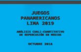 Juegos Panamericanos Lima 2019 - Análisis Repercusión en Medios | Octubre 2016