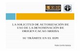 Requisitos que deben cumplir los productores para solicitar la autorización de uso de la DO Cacao Arriba: Aspectos jurídicos (spanish)