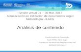 Sesión 1 de 10 - Analisis de contenido en indización de documentos según Metodologia LILACS