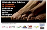 Joseba Mujika (castellano) IX Encuentros de políticas deportivas en los municipios