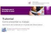Tutorial envío comunicaciones VII Congreso Formación Continuada en Salud