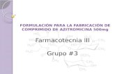 Formulación para la fabricación de comprimido de azitromicina