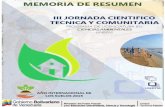 III Jornada Científica, Técnica y Comunitaria del Programa de Licenciatura en Ciencias Ambientale