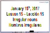 15. Irregular nouns - Nombres irregulares