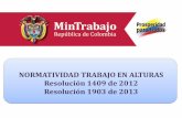 Normatividad trabajo en alturas resolucion 1409 de 2012 y resolucion 1903 de 2013