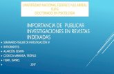 Importancia de  publicar investigaciones en revistas indexadas
