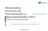 Resultados del Proceso de Fiscalización a Municipalidades 2017