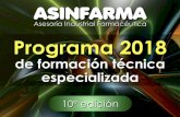 ASINFARMA Programa 2018 de formación técnica especializada