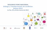 Foro Nacional Diálogo y Transformación de conflictos en Bolivia