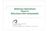 Tema 2: Estructura del computador y sistema operativo · PDF file3 Estructura de un computador Controlador de Memoria CPU Memoria Controlador de discos Controlador de impresora Controlador