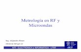 Metrología en RF y Microondas - inti.gov.ar · PDF fileGeneradores de RF • Década 50 Analizadores de Espectro ... • Filtros, etc. Laboratorio de Patrones de RF INTI - ELECTRÓNICA