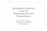 Inteligencia Artificial Clase #6 Representación del ... · PDF fileDr. Wladimir Rodríguez 7 Inteligencia Artificial •Manejamos dos tipos de entidades: • Hechos: verdades en un