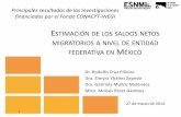 ESTIMACIÓN DE LOS SALDOS NETOS MIGRATORIOS A · PDF fileSN = N –D Saldo natural SNM = I –E Saldo neto migratorio 22. MATRIZ DE FLUJOS MIGRATORIOS Donde: M i,j Migración de la