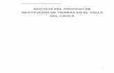 EFICACIA DEL PROCESO DE RESTITUCIÓN DE TIERRAS …bibliotecadigital.usbcali.edu.co/bitstream/10819/3040/1/Eficacia... · proceso de restitución de tierras en el Departamento del