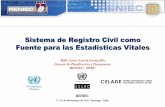 Sistema de Registro Civil como Fuente para las ... · PDF fileFuente para las Estadísticas Vitales RENIEC 9 - 12 de Noviembre de 2015, Santiago - Chile MBA Carlos Loyola Escajadillo