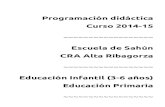 Programación didáctica Curso 2014-15 - escuelarural.netescuelarural.net/IMG/pdf/Programacion_didactica_Sahun_2014-15.pdf · Programa de apoyo, refuerzo, ... • La aprobación de