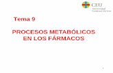 Tema 9. PROCESOS METABÓLICOS EN LOS FÁRMACOSocw.ceu.es/ciencias-de-la-salud/introduccion-a-la-quimica-farmace... · consecuencias de los procesos metabÓlicos 5. diseÑo de fÁrmacos