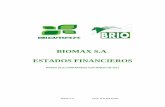 BIOMAX S.A ESTADOS FINANCIEROS · PDF file* Las notas a los Estados Financieros hacen parte de estos, de conformidad con las normas legales vigentes y de las generalmente aceptadas