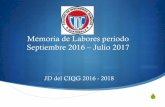 Memoria de Labores periodo Septiembre 2016 Julio 2017ciq.org.gt/documentos/MEMORIA_DE_LABORES_JD_2016_2017.pdf · s i toma de posesiÓn junta directiva 16-18 08 de septiembre 2017