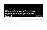 EBook: Apuntes y Ejercicios Resueltos de Programación Lineal · PDF filela revisión de modelos de Programación Lineal en cuanto a su formulación y resolución. EBook: Apuntes y