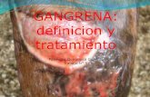 GANGRENA: definicion y tratamiento · PDF fileDefinicion: La gangrena es la muerte de un órgano o tejido del cuerpo. Cuando el riego sanguíneo se interrumpe, el tejido no recibe