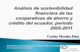 Carina Morales Páez - puce.edu.ec · PDF fileCAMEL DESCRIPCION 1 Institucionesfinancierassolidasen todo aspecto,consideradasinstituciones sanasy en generaltienen individualescalificacionesde